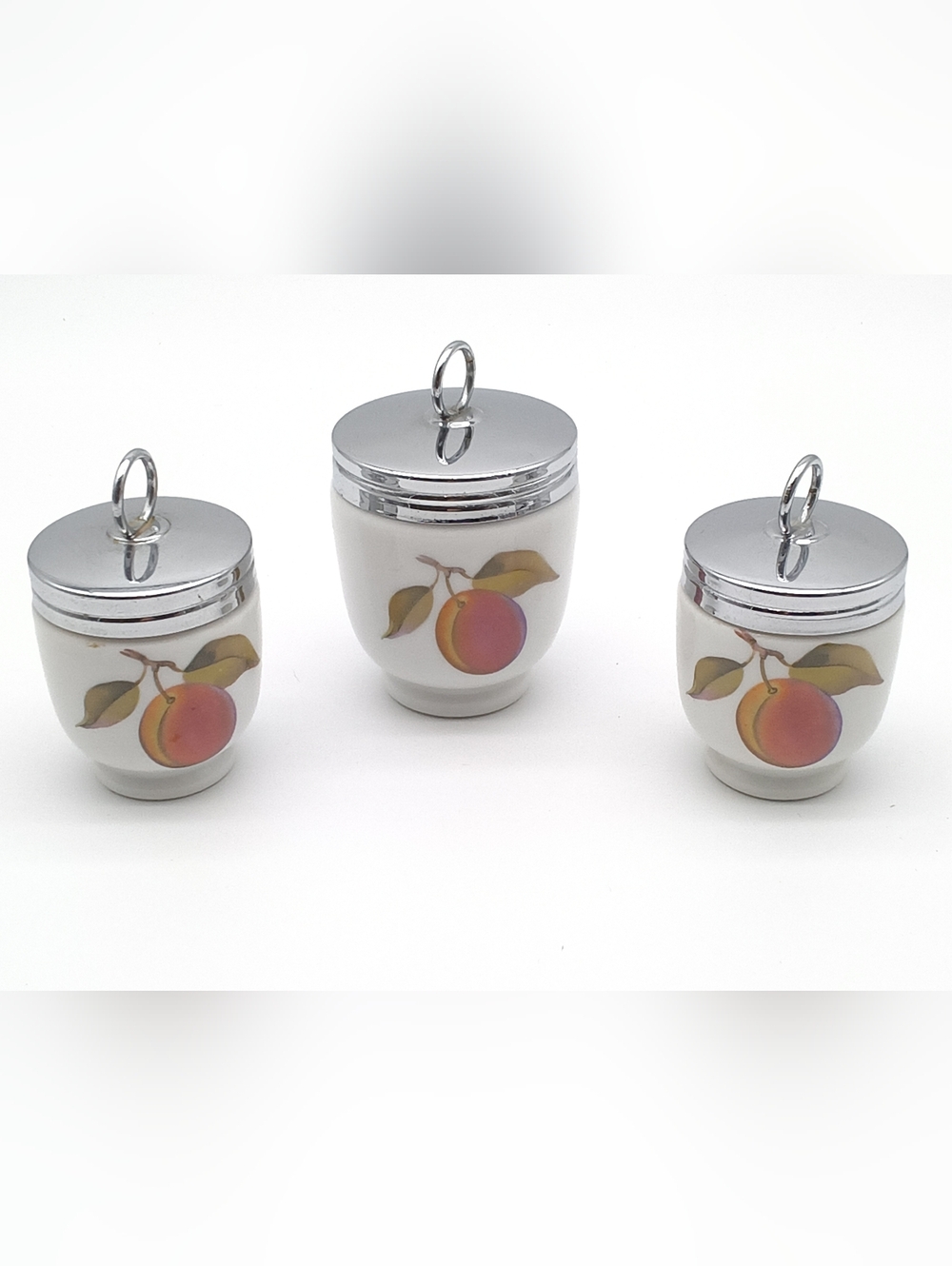 3 Vintage Royal Worcester "Evesham Gold" Egg Coddlers